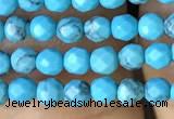 CTG1171 15.5 inches 3mm faceted round tiny turquoise beads