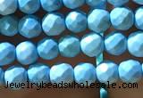 CTG1174 15.5 inches 3mm faceted round tiny turquoise beads