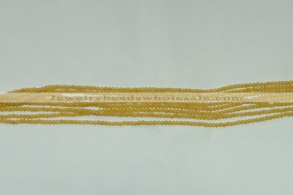 CTG118 15.5 inches 2mm round tiny yellow jade beads wholesale