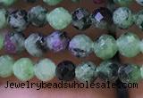 CTG1180 15.5 inches 3mm faceted round tiny ruby zoisite beads