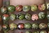 CTG1181 15.5 inches 3mm faceted round tiny unakite gemstone beads