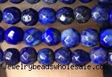 CTG1194 15.5 inches 3mm faceted round tiny dyed lapis lazuli beads