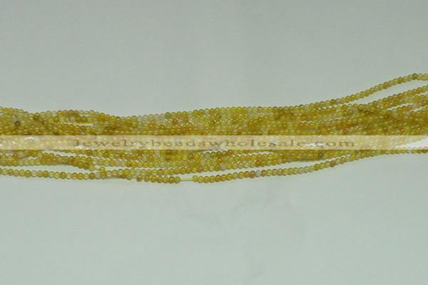 CTG121 15.5 inches 2mm round tiny yellow agate beads wholesale