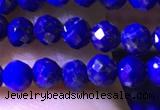 CTG1216 15.5 inches 4mm faceted round tiny lapis lazuli beads