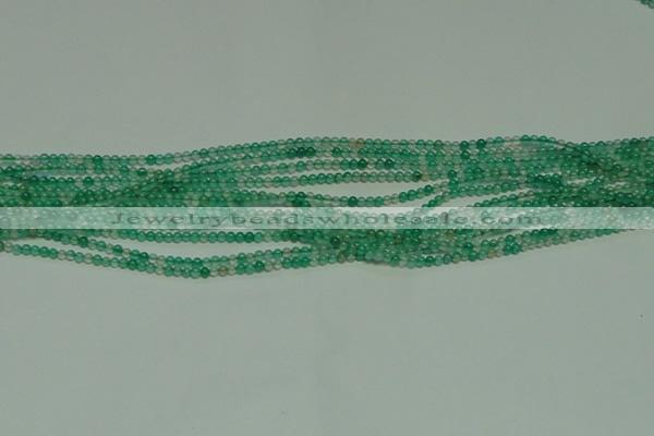 CTG122 15.5 inches 2mm round tiny green agate beads wholesale