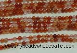 CTG123 15.5 inches 2mm round grade A tiny red agate beads wholesale