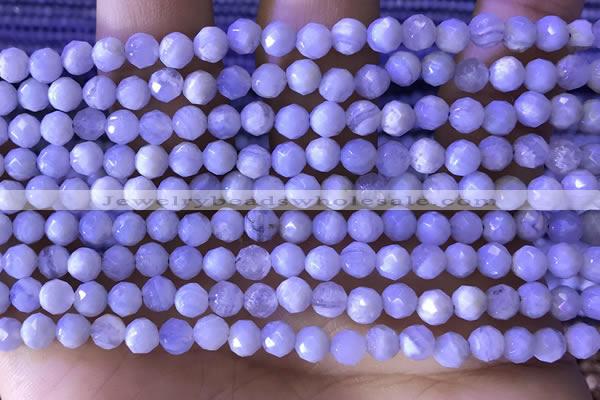 CTG1305 15.5 inches 5mm faceted round blue lace agate beads wholesale