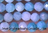 CTG1309 15.5 inches 4mm faceted round amazonite beads wholesale