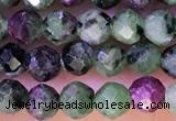 CTG1316 15.5 inches 4mm faceted round ruby zoisite beads