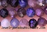 CTG1337 15.5 inches 4mm faceted round ruby & sapphire beads