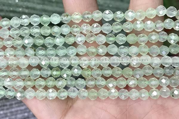 CTG1349 15.5 inches 5mm faceted round prehnite beads wholesale