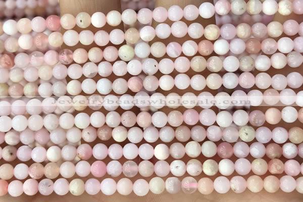 CTG1363 15.5 inches 4mm round pink opal gemstone beads