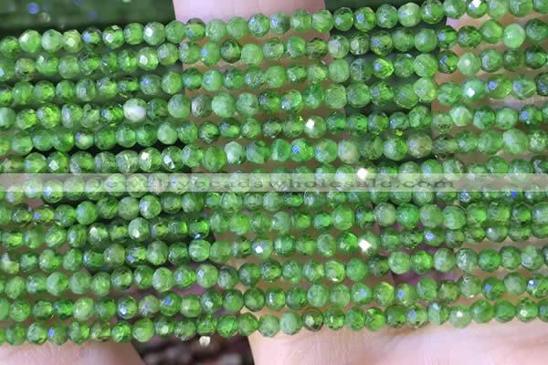 CTG1381 15.5 inches 2mm faceted round tiny diopside quartz beads