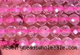 CTG1406 15.5 inches 2mm faceted round strawberry quartz beads