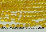 CTG141 15.5 inches 3mm round tiny yellow agate beads wholesale