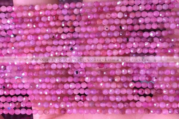 CTG1433 15.5 inches 2mm faceted round ruby gemstone beads