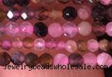 CTG1436 15.5 inches 2mm faceted round tourmaline beads wholesale