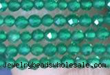 CTG1463 15.5 inches 2mm faceted round green agate beads