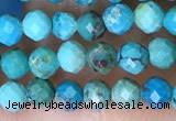 CTG1498 15.5 inches 3mm faceted round turquoise beads wholesale