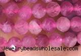 CTG1510 15.5 inches 3mm faceted round pink tourmaline beads