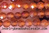 CTG1512 15.5 inches 3mm faceted round garnet beads wholesale