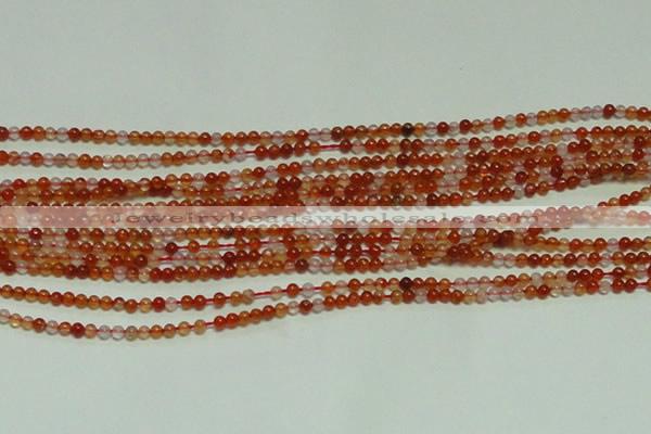 CTG153 15.5 inches 3mm round grade A tiny red agate beads wholesale