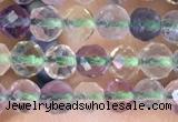 CTG1540 15.5 inches 4mm faceted round fluorite beads wholesale