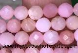 CTG1545 15.5 inches 4mm faceted round pink opal beads wholesale