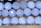 CTG1553 15.5 inches 4mm faceted round blue lace agate beads