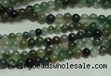 CTG156 15.5 inches 3mm round tiny moss agate beads wholesale