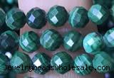 CTG1562 15.5 inches 4mm faceted round malachite beads wholesale