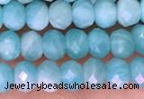 CTG1611 15.5 inches 3*4mm faceted rondelle tiny amazonite beads