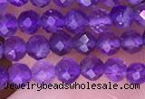 CTG1624 15.5 inches 3mm faceted round tiny amethyst beads