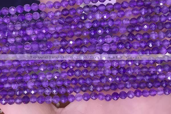 CTG1624 15.5 inches 3mm faceted round tiny amethyst beads