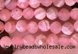 CTG1633 15.5 inches 3mm faceted round tiny rhodochrosite beads