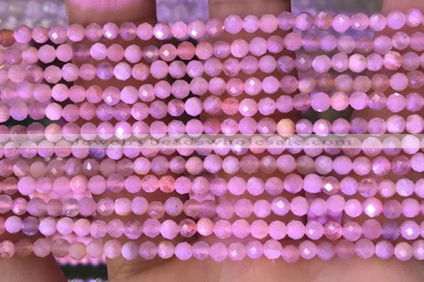 CTG1645 15.5 inches 3mm faceted round tiny moonstone beads