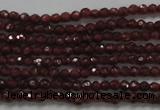 CTG201 15.5 inches 2.5mm faceted round tiny red garnet beads