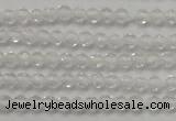 CTG202 15.5 inches 3mm faceted round tiny white crystal beads