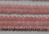 CTG203 15.5 inches 3mm faceted round tiny Chinese pink opal beads