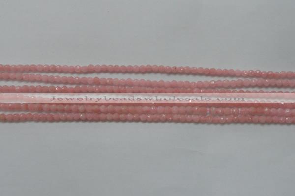 CTG203 15.5 inches 3mm faceted round tiny Chinese pink opal beads