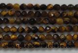 CTG207 15.5 inches 3mm faceted round tiny yellow tiger eye beads