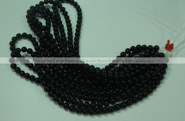 CTG21 15.5 inches 6mm round B grade black agate beads wholesale