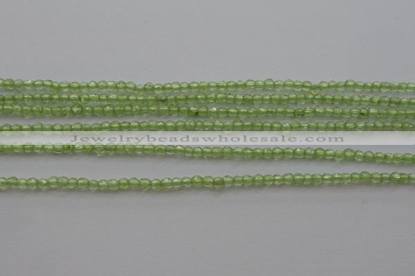 CTG210 15.5 inches 2mm faceted round tiny olive quartz beads