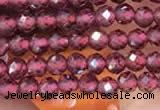 CTG2109 15 inches 2mm faceted round tiny red garnet beads