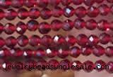 CTG2112 15 inches 2mm faceted round tiny quartz glass beads