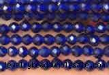 CTG2118 15 inches 2mm faceted round tiny quartz glass beads