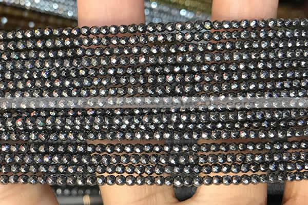 CTG2125 15 inches 2mm,3mm & 4mm faceted round hematite gemstone beads