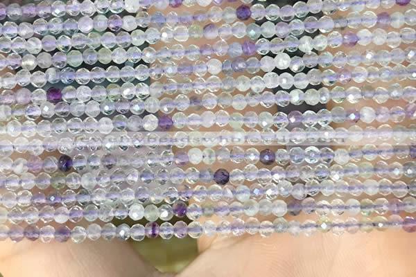 CTG2128 15 inches 2mm,3mm faceted round fluorite gemstone beads