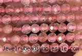 CTG2141 15 inches 2mm,3mm & 4mm faceted round strawberry quartz beads