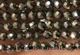 CTG2146 15 inches 2mm,3mm & 4mm faceted round pyrite gemstone beads